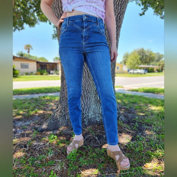 Free People We the Free Riley Daybreak High Rise Seamed Skinny Jeans, si… - Picture 3 of 12